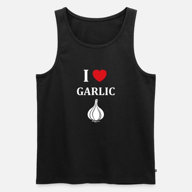 J'aime l'ail Ich liebe Knoblauch - Männer Premium Bio Tank Top - Schwarz