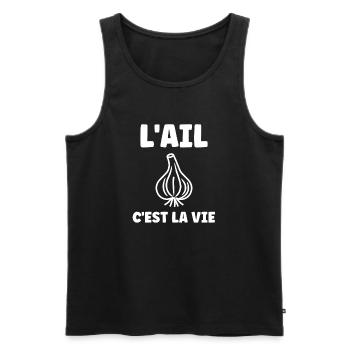 L'ail c'est la vie - Débardeur bio Premium Homme - noir - Devant - Michal (187cm)