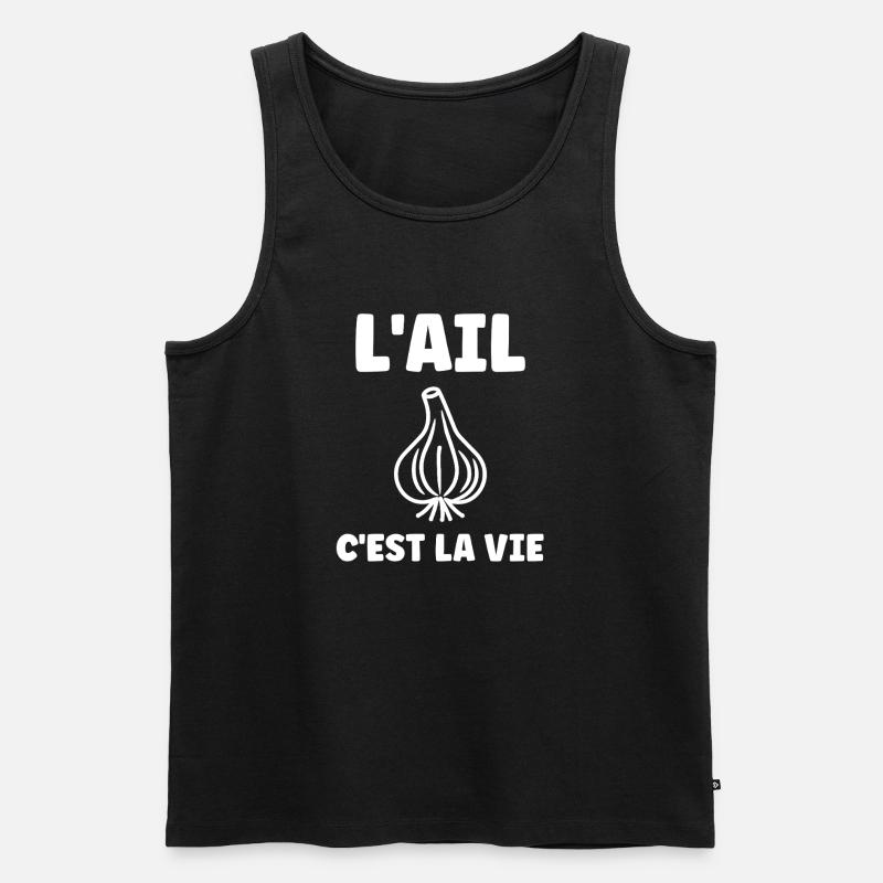 KNOBLAUCH IST LEBEN - Männer Premium Bio Tank Top - Schwarz