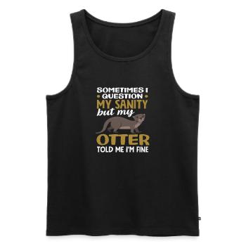 Sea Otter Sanity Tierliebhaber - Männer Premium Bio Tank Top - Schwarz - Vorne - AI Model Male 178 light (178cm)