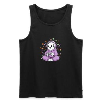 Halloween Gamer Cartoon Scary Gaming - Men's Premium Organic Tank Top - black - Front - Michal (187cm)