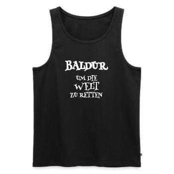 Gift for Baldur - Men's Premium Organic Tank Top - black - Front - AI Model Male 178 light (178cm)
