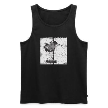Redshank (Tringa totanus) Glitch Noir - Men's Premium Organic Tank Top - black - Front - AI Model Male 178 light (178cm)