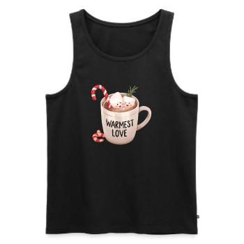 Heiße Schokolade – Warmest Love Xmas Design - Männer Premium Bio Tank Top - Schwarz - Vorne - AI Model Male 178 light (178cm)