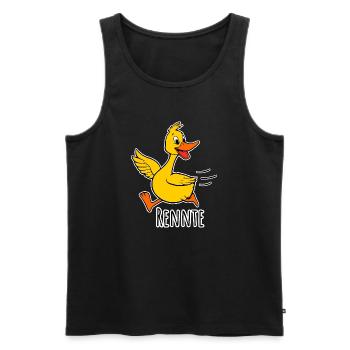 Un joyeux petit canard qui court - une course ! - Débardeur bio Premium Homme - noir - Devant - Michal (187cm)