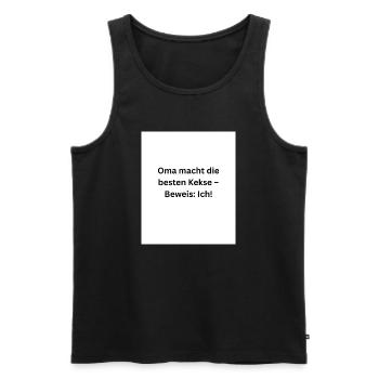 Grandma bakes the best cookies – proof me - Men's Premium Organic Tank Top - black - Front - AI Model Male 178 light (178cm)