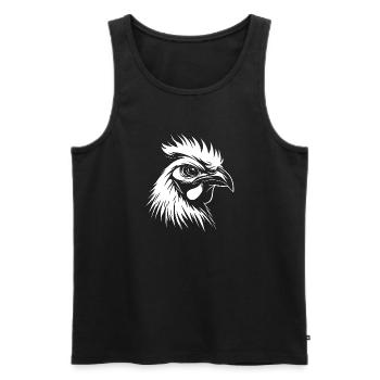 Hahn weiß :) - Männer Premium Bio Tank Top - Schwarz - Vorne - Michal (187cm)
