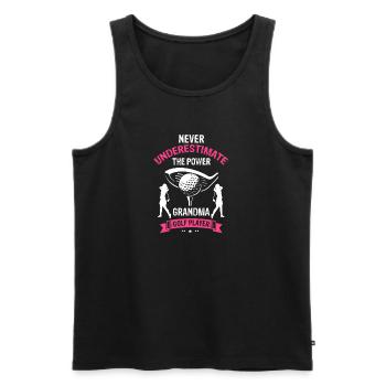 Never Underestimate Grandma On The Golf Course - Männer Premium Bio Tank Top - Schwarz - Vorne - Michal (187cm)