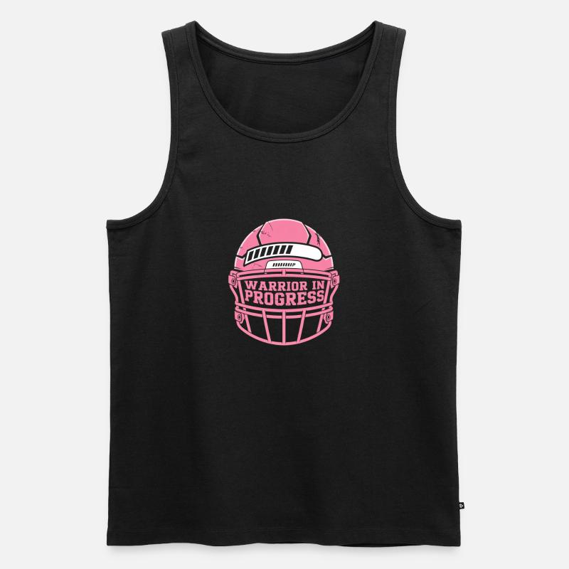 Brustkrebs Bewusstsein Warrior In Progress - Männer Premium Bio Tank Top - Schwarz