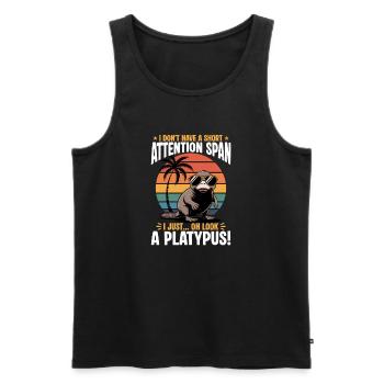 Esthétique amusante Kawaii Platypus - Débardeur bio Premium Homme - noir - Devant - Michal (187cm)