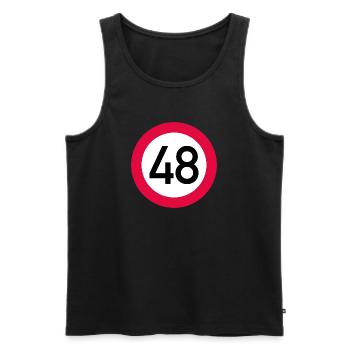 48. Geburtstag Achtung! Verkehrsschild 48 Km/h - Männer Premium Bio Tank Top - Schwarz - Vorne - AI Model Male 178 light (178cm)