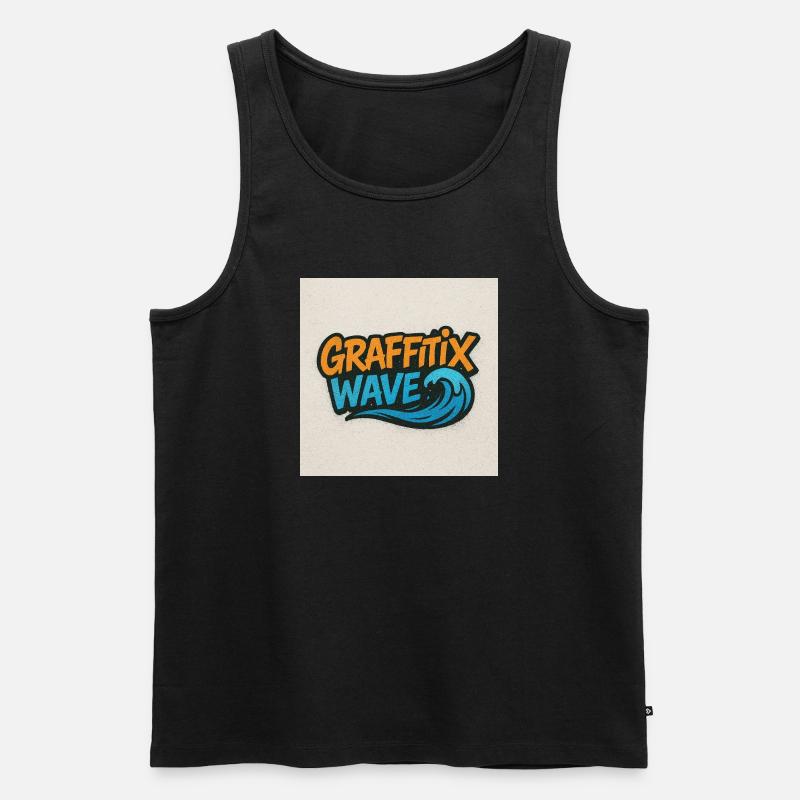 Graffitix Wave Graffiti Logo - Men's Premium Organic Tank Top - black