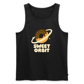 Süßer Orbit Donutplanet - Männer Premium Bio Tank Top - Schwarz - Vorne - AI Model Male 178 light (178cm)