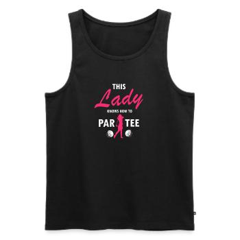 Citation de golf amusante pour les introvertis qui aiment le silence - Débardeur bio Premium Homme - noir - Devant - Michal (187cm)