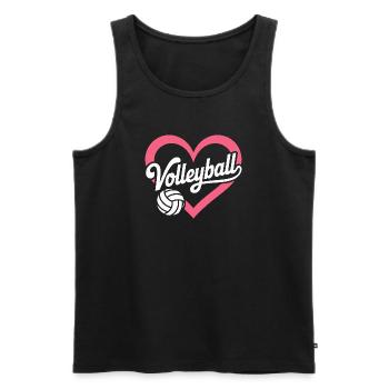 Volleyball Coeur Joueurs de volleyball - Débardeur bio Premium Homme - noir - Devant - Michal (187cm)