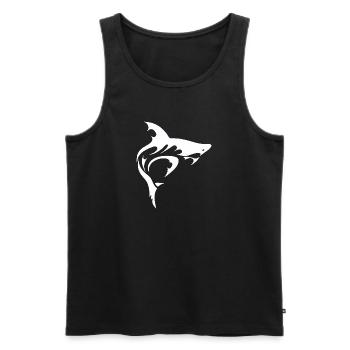 SHARK - Männer Premium Bio Tank Top - Schwarz - Vorne - AI Model Male 178 light (178cm)