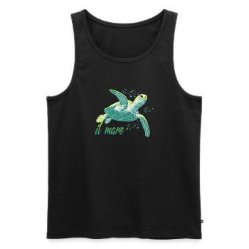 Il mare - Tortue de mer Océan - Débardeur bio Premium Homme - noir - Devant - Michal (187cm)
