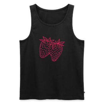 Strawberry neon - Men's Premium Organic Tank Top - black - Front - Michal (187cm)