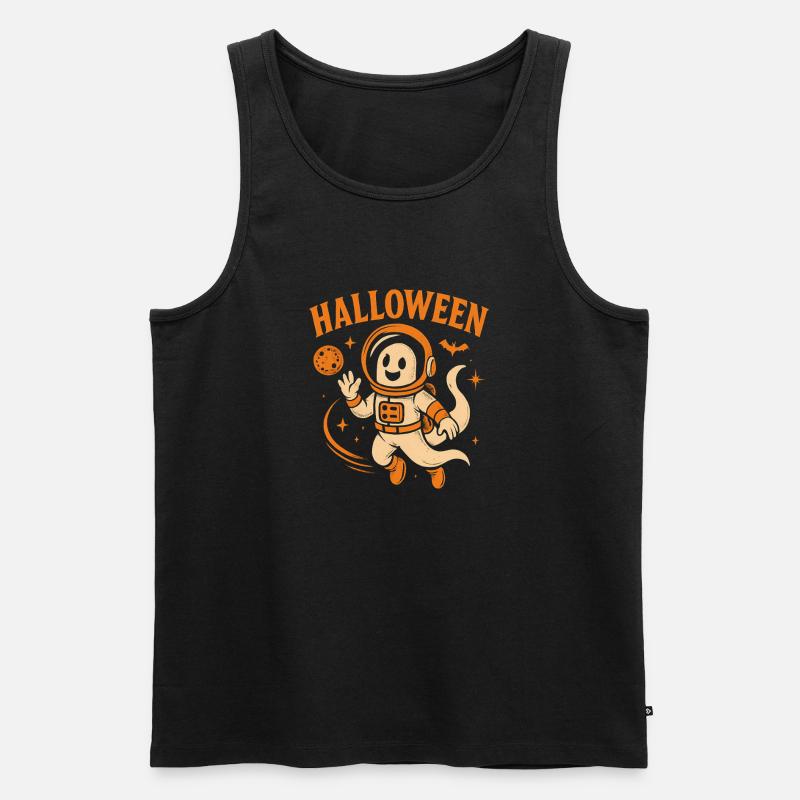 Halloween Raumfahrer Geist - Männer Premium Bio Tank Top - Schwarz