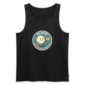 Pluto Rejected, but not forgotten - Men's Premium Organic Tank Top - black - Front - AI Model Male 178 light (178cm)