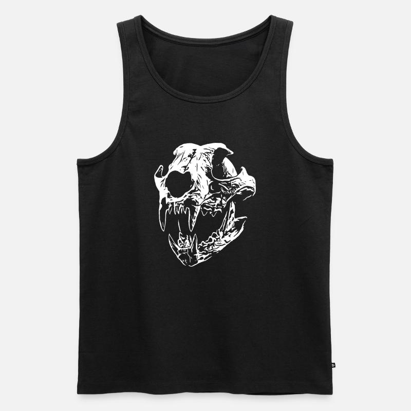 Smilodon skull with sharp teeth - Men's Premium Organic Tank Top - black