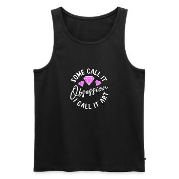 Diamond Painting Artist Call It Obsession Diamond - Männer Premium Bio Tank Top - Schwarz - Vorne - Michal (187cm)