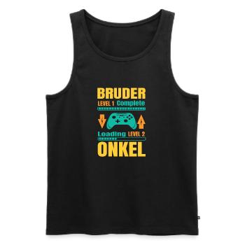 Ich Werde Onkel 2026 Laden Schwangerschaft Geburt - Männer Premium Bio Tank Top - Schwarz - Vorne - AI Model Male 178 light (178cm)