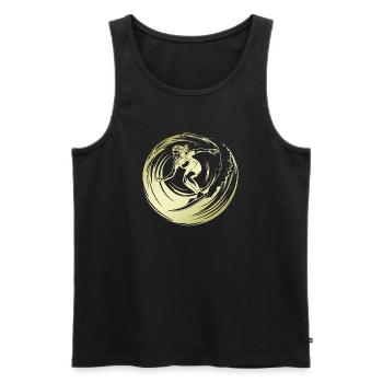 Surfer Silhouette Surfing - Männer Premium Bio Tank Top - Schwarz - Vorne - Michal (187cm)