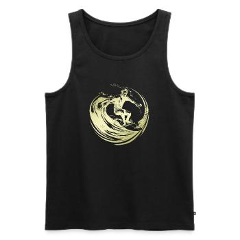 Surfer Silhouette Surfing - Männer Premium Bio Tank Top - Schwarz - Vorne - Michal (187cm)