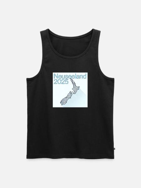 New Zealand 2025 Geometric Map - Men's Premium Organic Tank Top - black