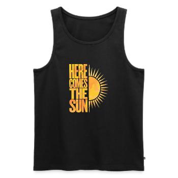 Here Comes The Sun Sonniges Retrodesign - Männer Premium Bio Tank Top - Schwarz - Vorne - AI Model Male 178 light (178cm)