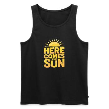 Here Comes the Sun Sonnenstrahlen - Männer Premium Bio Tank Top - Schwarz - Vorne - AI Model Male 178 light (178cm)