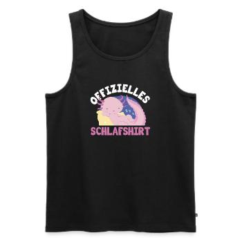 Official Sleep Shirt Funny Morning Grouch - Men's Premium Organic Tank Top - black - Front - Michal (187cm)