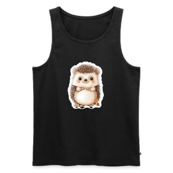 Igel - Männer Premium Bio Tank Top - Schwarz - Vorne - AI Model Male 178 light (178cm)