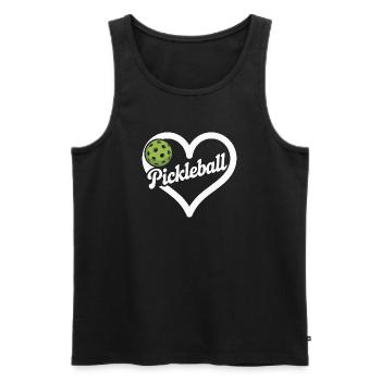 Pickleball Heart - Men's Premium Organic Tank Top - black - Front - Michal (187cm)