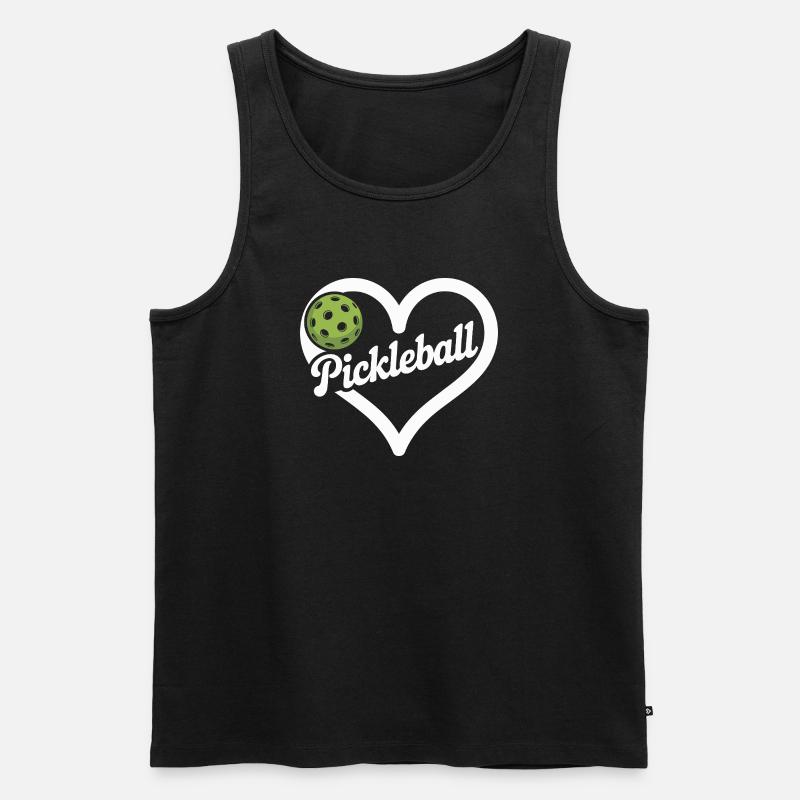 Pickleball Herz - Männer Premium Bio Tank Top - Schwarz