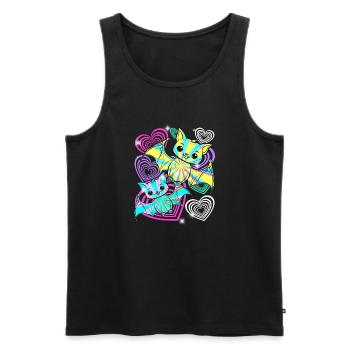 Retro Fledermäuse Halloween Kinder  - Männer Premium Bio Tank Top - Schwarz - Vorne - Michal (187cm)