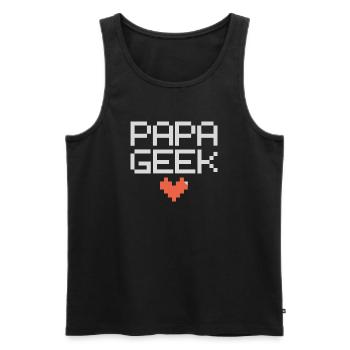 Geek Papa glücklicher Vater Vater Sohn super Vater - Männer Premium Bio Tank Top - Schwarz - Vorne - AI Model Male 178 light (178cm)