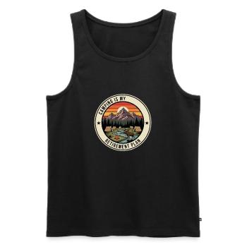 Régime de retraite pour les retraités en camping - Débardeur bio Premium Homme - noir - Devant - Michal (187cm)