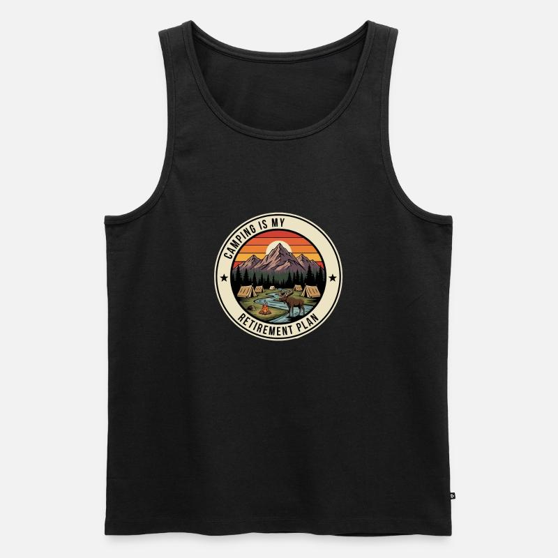 Retiree Camping Retirement Plan - Männer Premium Bio Tank Top - Schwarz