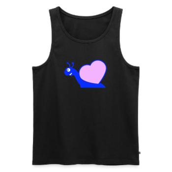 Snail Heart Snail Shell Cute Love Romantic - Men's Premium Organic Tank Top - black - Front - AI Model Male 178 light (178cm)