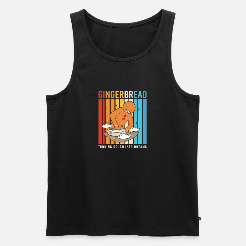 Lebkuchen Weihnachten Lebkuchenmann Gingerbread - Männer Premium Bio Tank Top - Schwarz