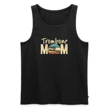 Trombone Mom Retro Vintage Marching Band Design - Men's Premium Organic Tank Top - black - Front - Michal (187cm)
