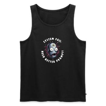 NEED BETTER PROMPT Nerds Promt Ingenieur - Männer Premium Bio Tank Top - Schwarz - Vorne - AI Model Male 178 light (178cm)