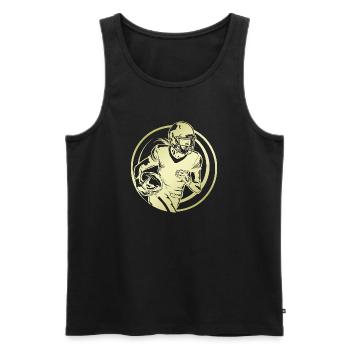 Silhouette de football américain - Débardeur bio Premium Homme - noir - Devant - Michal (187cm)