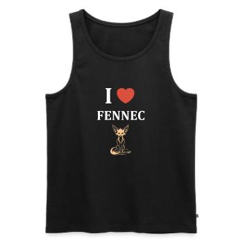 J aime Fennec - Débardeur bio Premium Homme - noir - Devant - Michal (187cm)