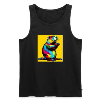 Bieber - Männer Premium Bio Tank Top - Schwarz - Vorne - AI Model Male 178 light (178cm)