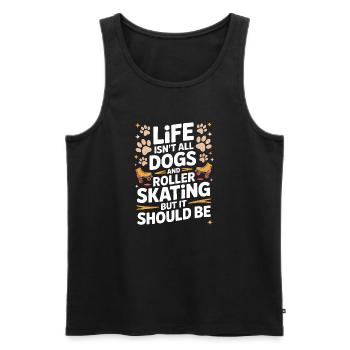 Roller Skating Saying Cats Joke Skating Gift - Men's Premium Organic Tank Top - black - Front - AI Model Male 178 light (178cm)