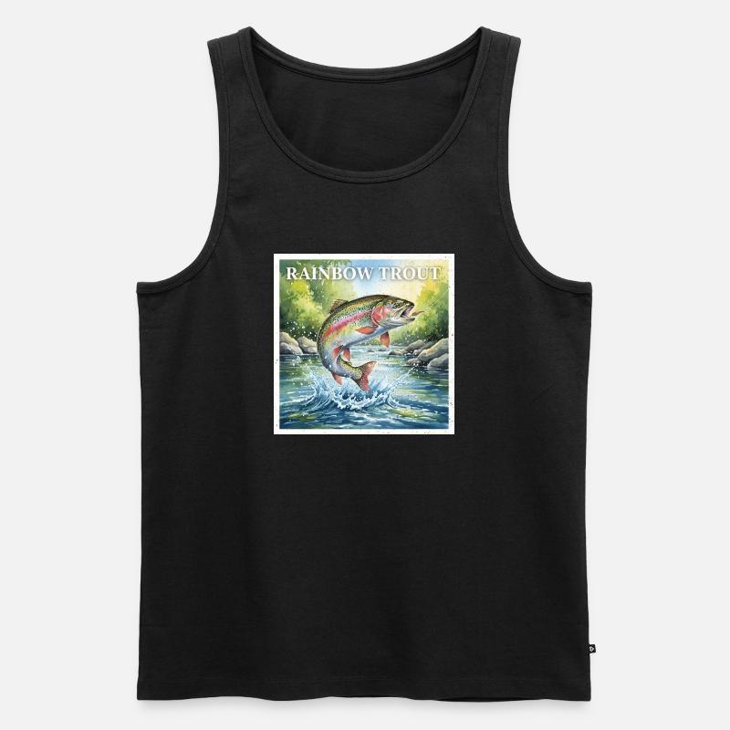 Regenbogenforelle - Männer Premium Bio Tank Top - Schwarz