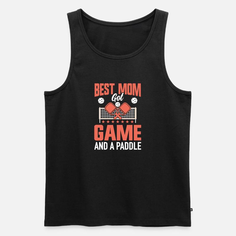 Pickleball Mama Mutter Paddleball Mom - Männer Premium Bio Tank Top - Schwarz